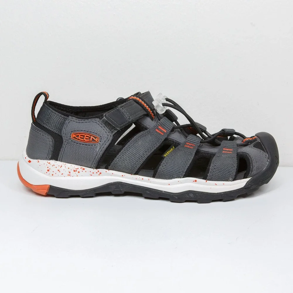 KEEN Newport Neo H2 Sandals Gray Orange Washable Water‎ Hiking Unisex Kids Sz 3